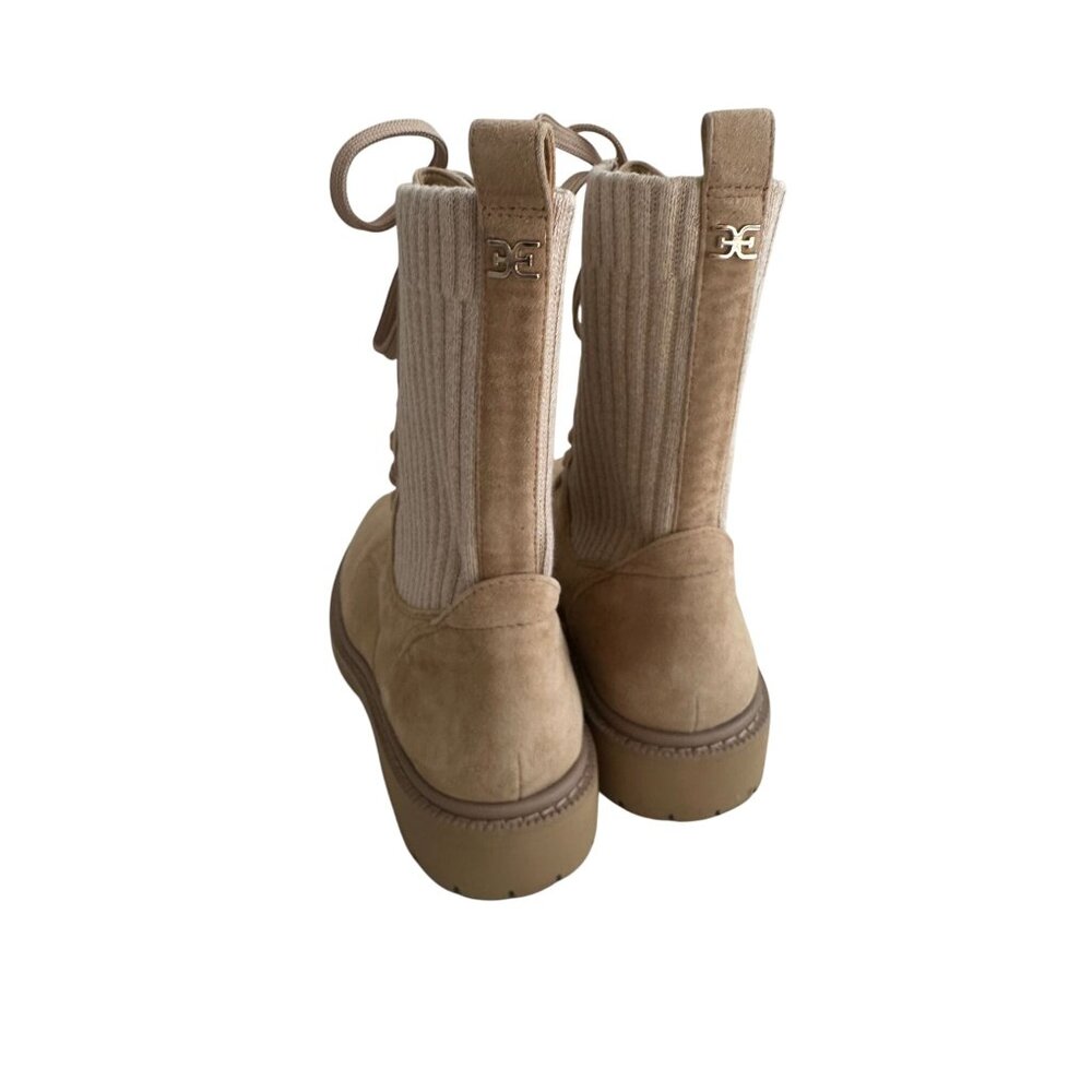 SAM EDELMAN Lydell Beige Combat Lace Up Boots Size 8.5 - Picture 4 of 8